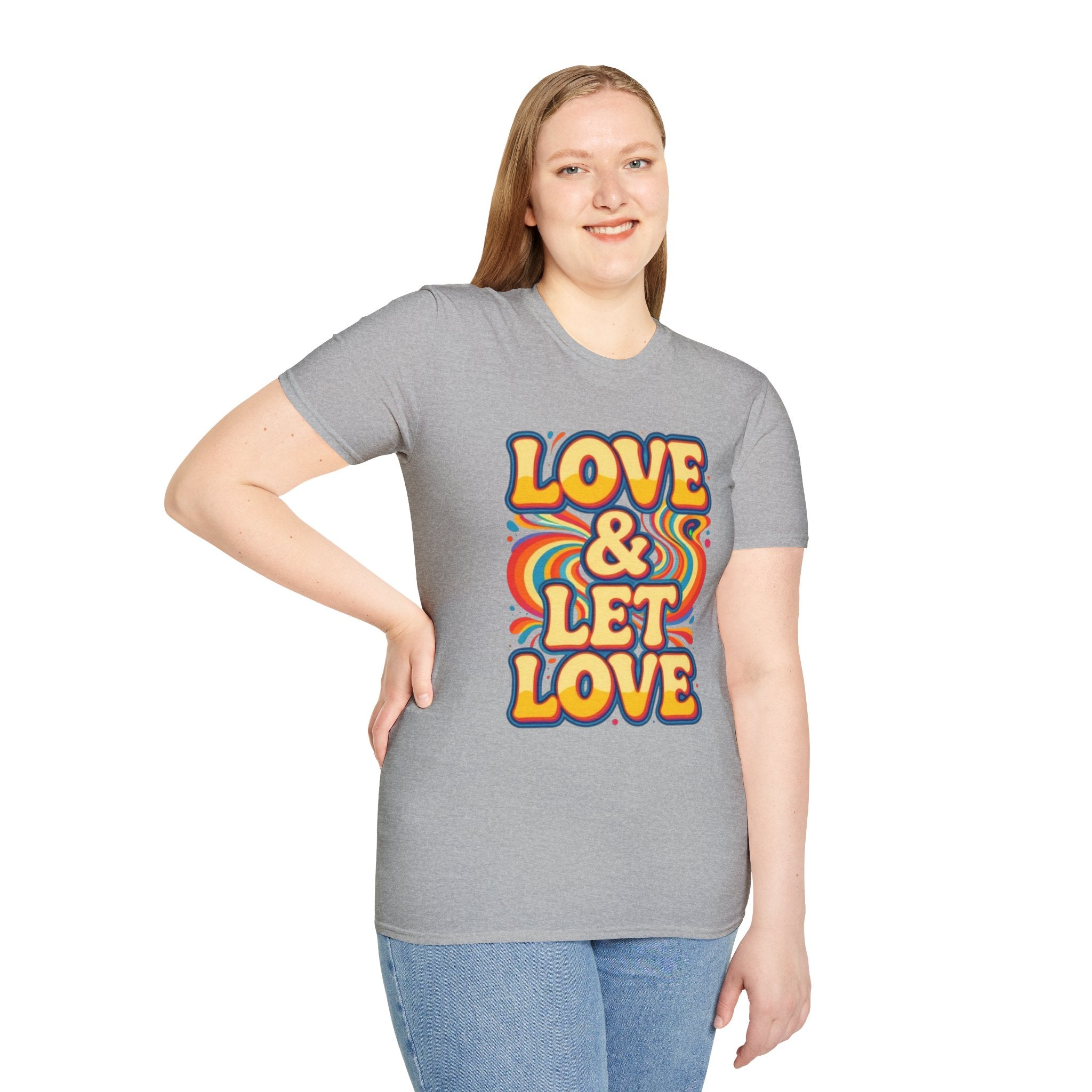 T-Shirt — "Love & Let Love" Retro Rainbow Peace Tee