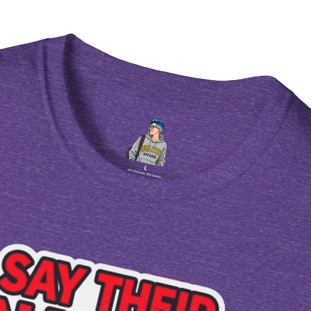 Unisex Softstyle T-Shirt: Say Their Names - Black Trans Lives Matter Tee