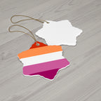 Lesbian Pride Ceramic Ornament - 4 Vibrant Shapes for Celebrations and Holidays