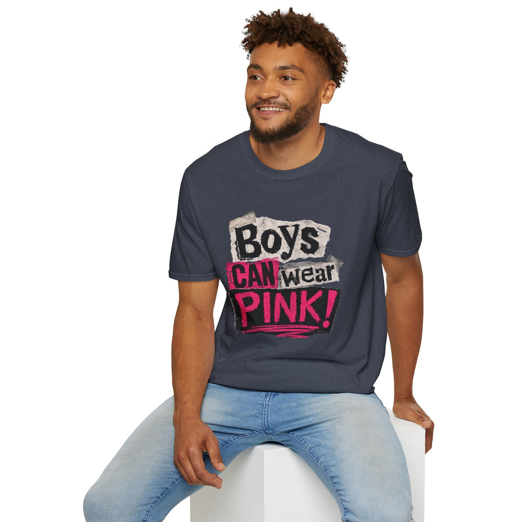 Boys Can Wear Pink T-Shirt — Bold Retro Feminist Graphic Tee
