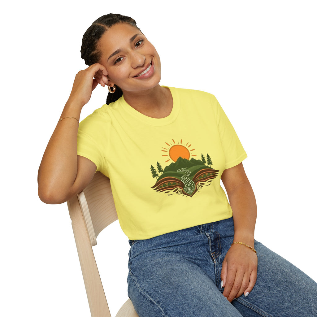 Mountain Scene Unisex Softstyle T-shirt