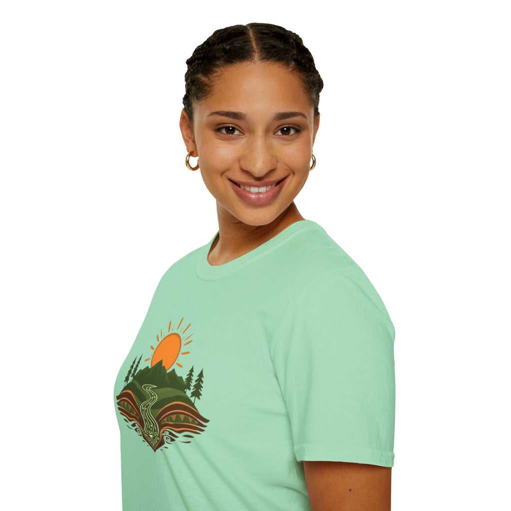 Mountain Scene Unisex Softstyle T-shirt