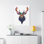 Colorful Elk Art Print - Modern Geometric Canvas Wall Decor