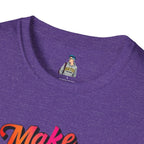 Inspirational Unisex Softstyle T-Shirt - 'Make Good Trouble' Rainbow Statement Tee