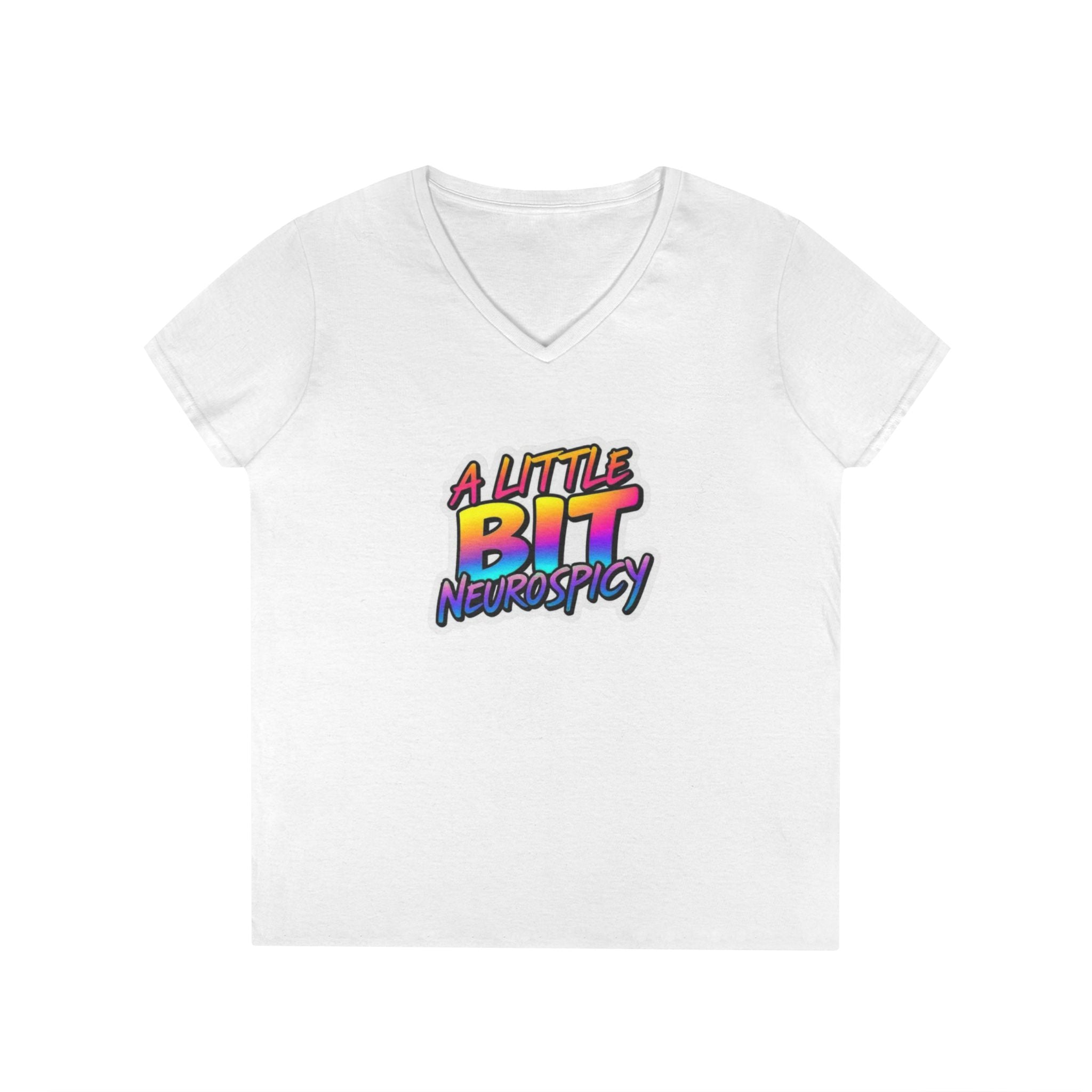 Neurospicy Ladies' V-Neck T-Shirt - Neurodivergent Awareness Design