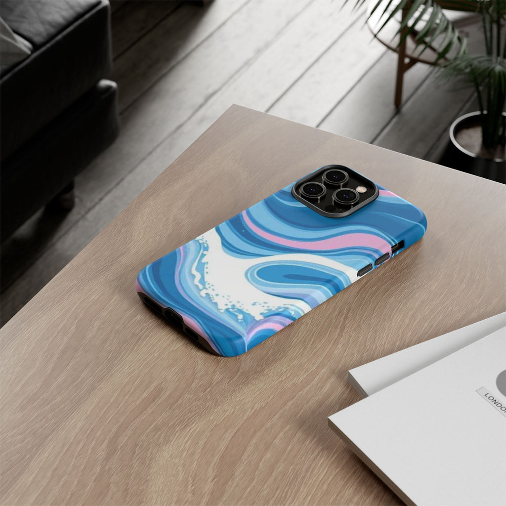 Blue & Pink Swirl Tough Case for iPhone