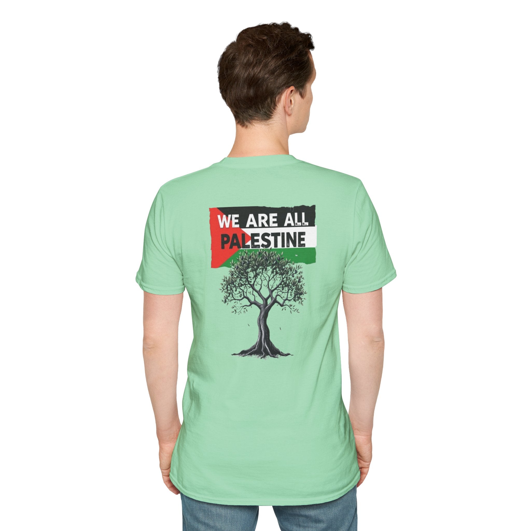 Unisex Softstyle T-Shirt: Stand with Gaza & We Are All Palestine Graphic Tee