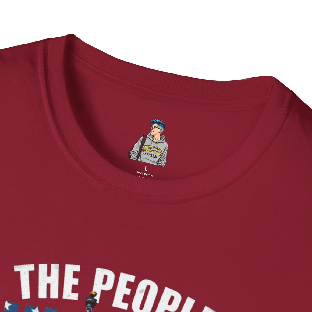 Patriotic Unisex Softstyle T-Shirt - "The People United Will Not Be Defeated"
