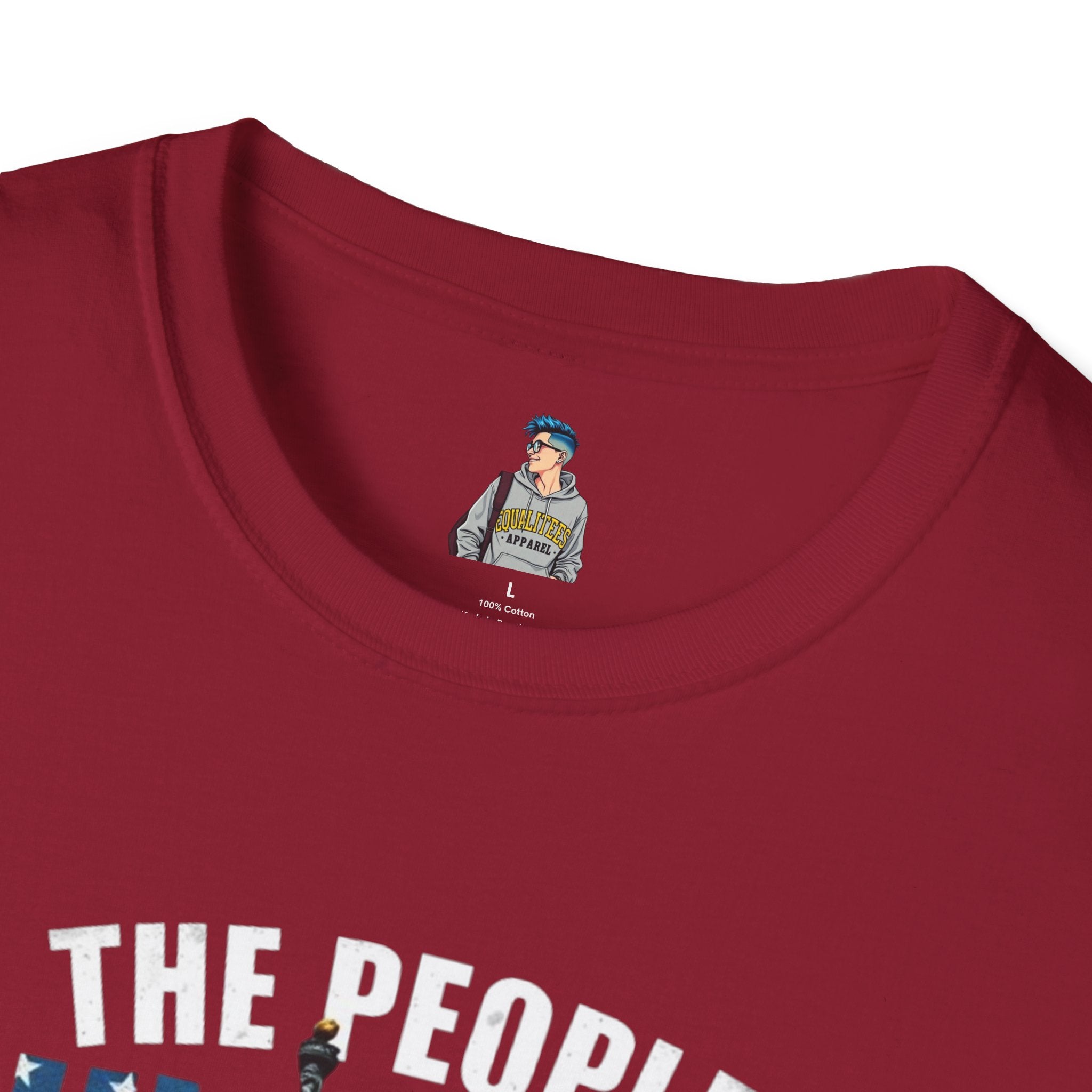 Patriotic Unisex Softstyle T-Shirt - "The People United Will Not Be Defeated"