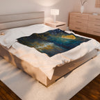 Moon over Docile Waters Impressionist Print Velveteen Plush Blanket – For Comfort and Warmth