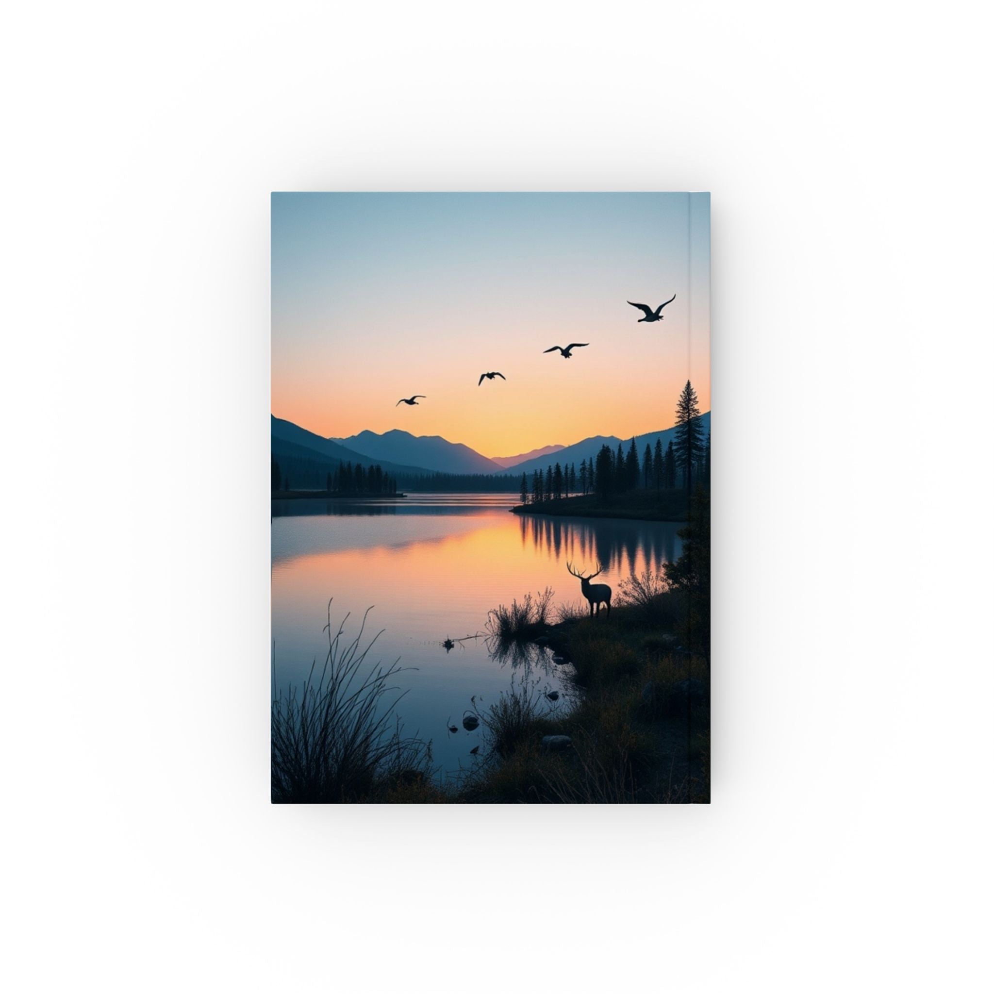 Mountain Lake Sunset Scene Hard Backed Journal - Perfect for Gifts, Journaling, and Celebrations