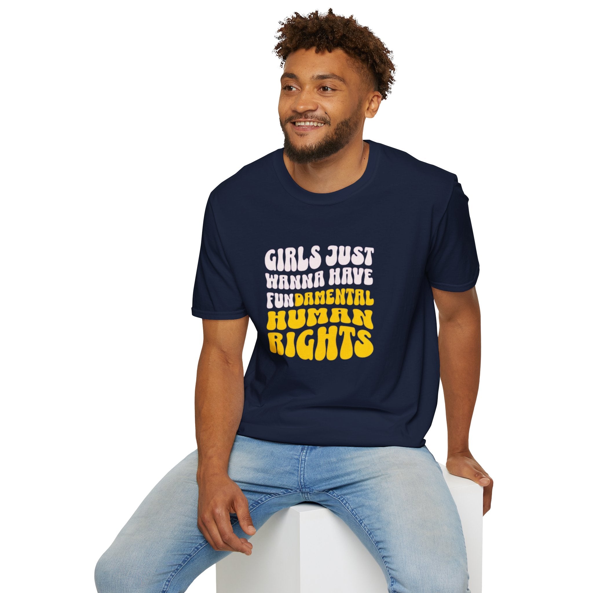 Girls Just Wanna Have Fundamental Human Rights Unisex Softstyle T-Shirt - EqualiTees.Me