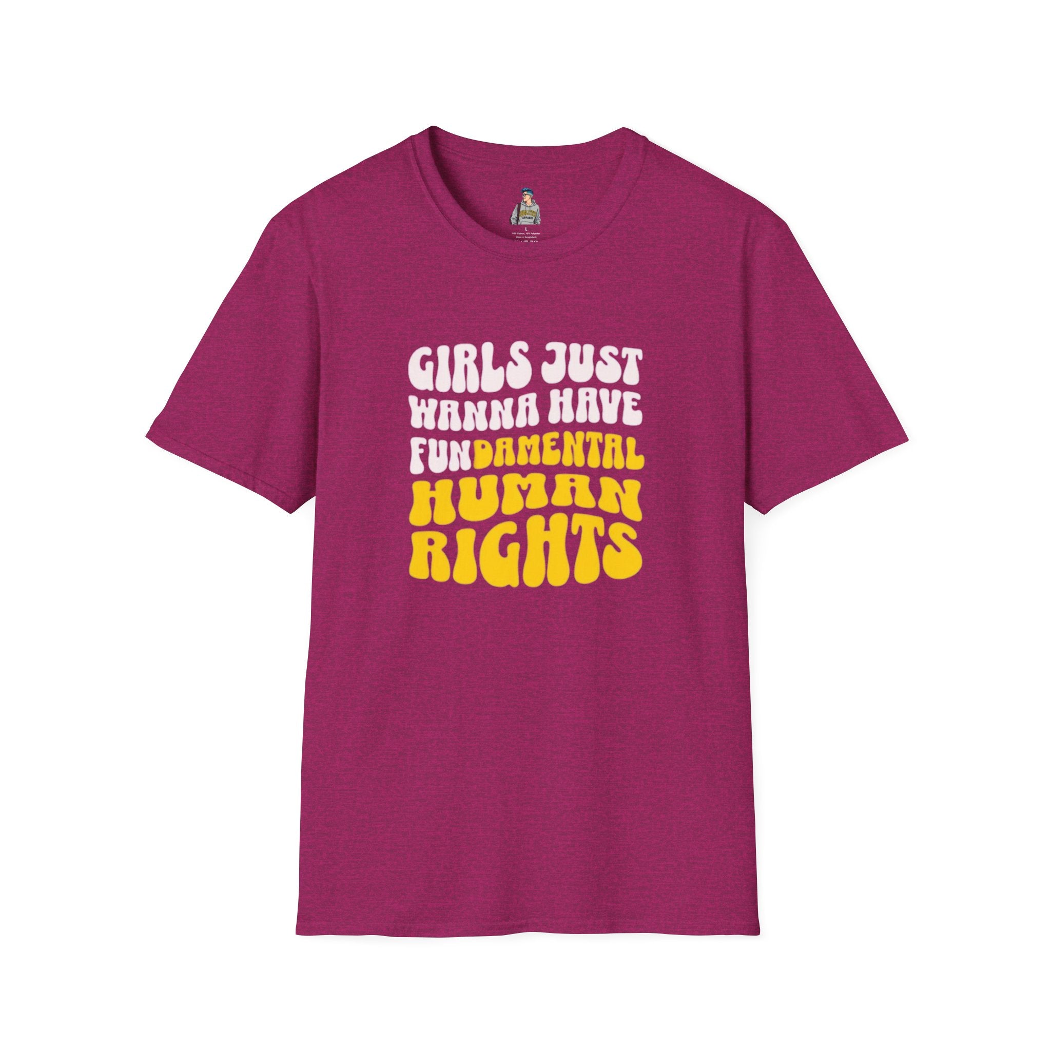 Girls Just Wanna Have Fundamental Human Rights Unisex Softstyle T-Shirt - EqualiTees.Me