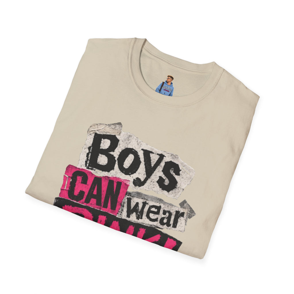 Boys Can Wear Pink T-Shirt — Bold Retro Feminist Graphic Tee