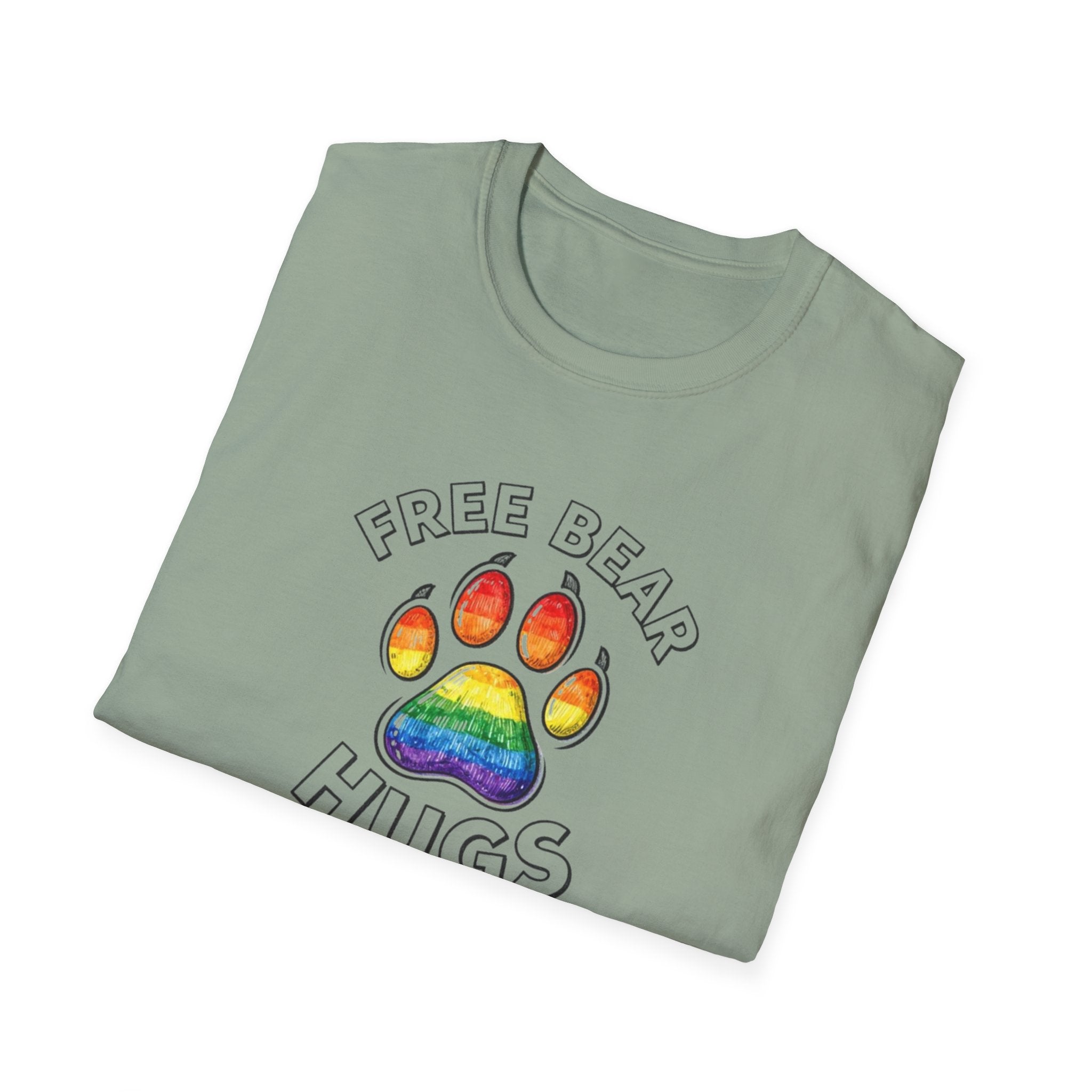 Free Bear Hugs Rainbow Paw T-Shirt