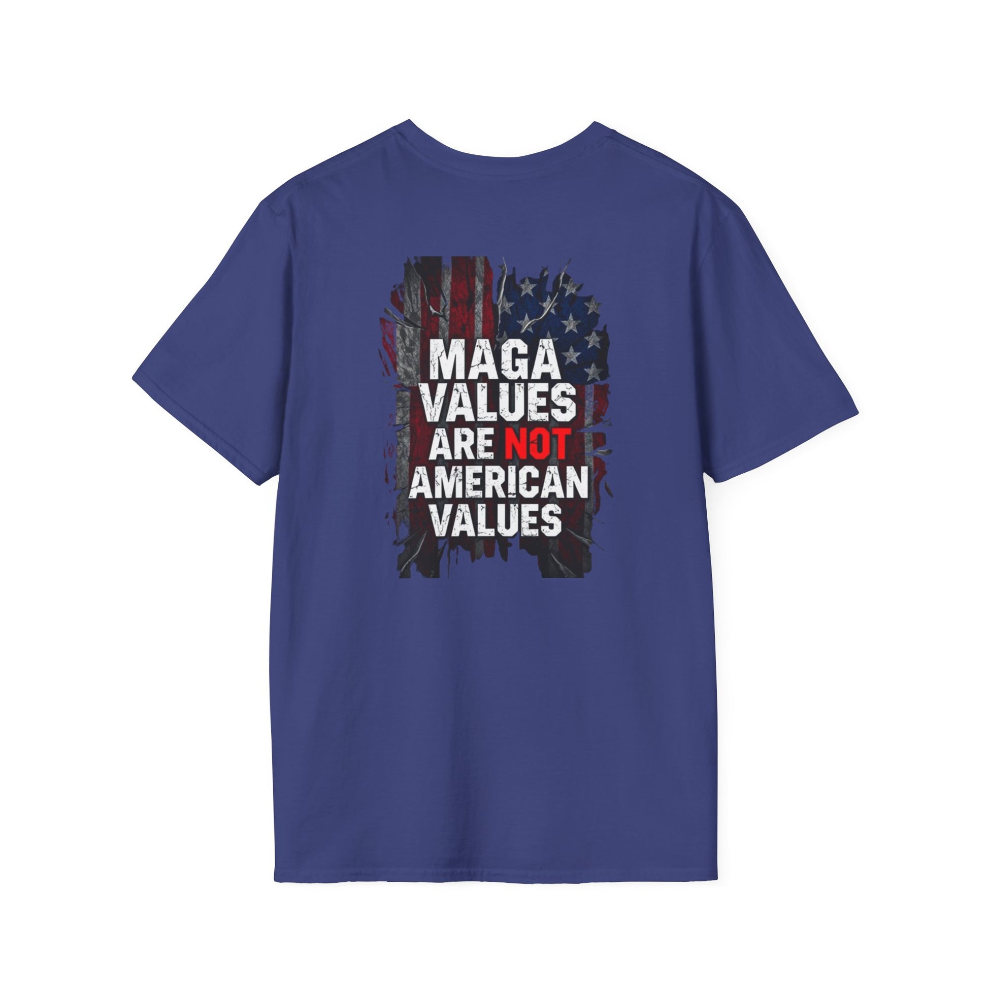 Unisex Softstyle T-Shirt - 'The People United' & 'MAGA Values Are NOT American Values' Graphic Tee