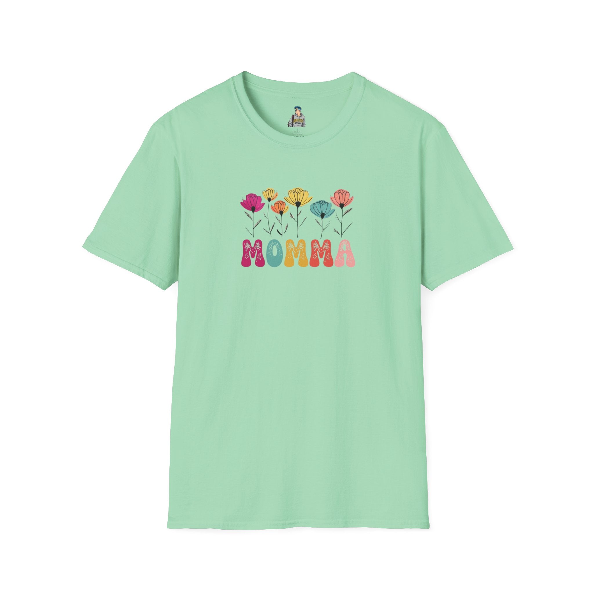 Floral 'Momma' Unisex Softstyle T-Shirt - Perfect for Mother's Day & Everyday Wear