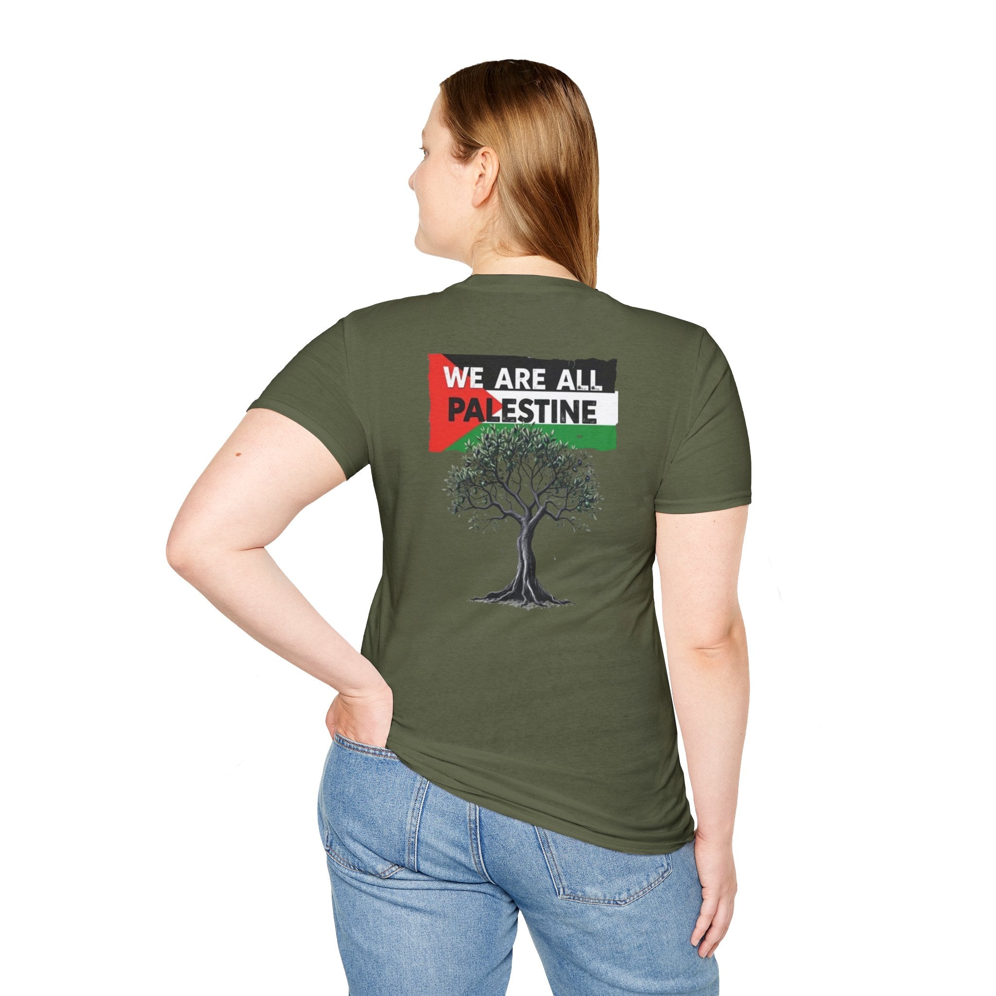 Unisex Softstyle T-Shirt: Stand with Gaza & We Are All Palestine Graphic Tee