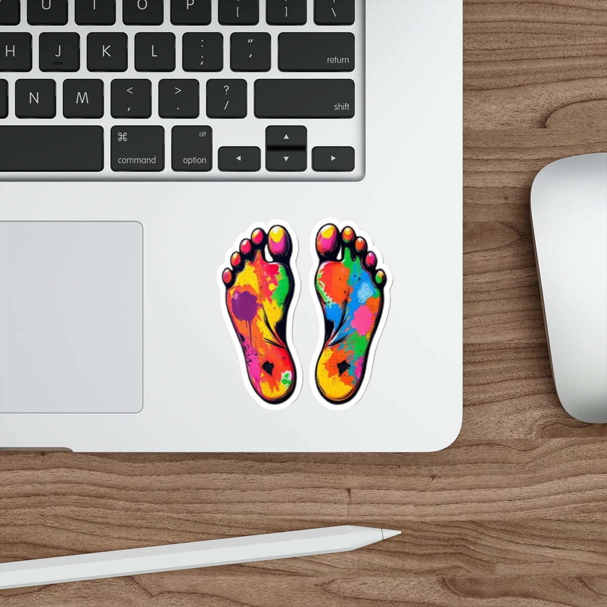 Die-Cut Stickers - Rainbow Paint Splatter Feet