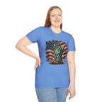 Statue of Liberty Stepping on MAGA American Flag T-Shirt — Patriotic USA Independence Day Tee