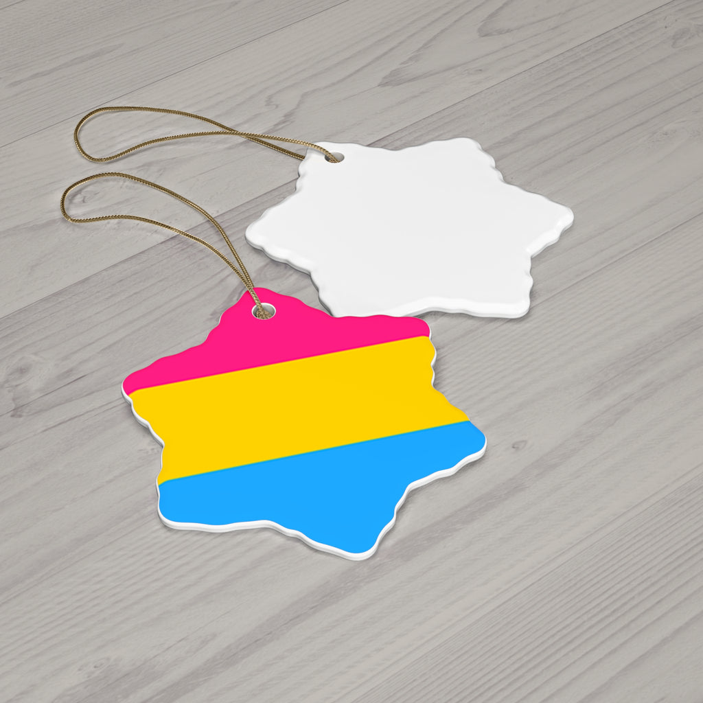 Pansexual Pride Ceramic Ornament - 4 Colorful Shapes for Celebrations
