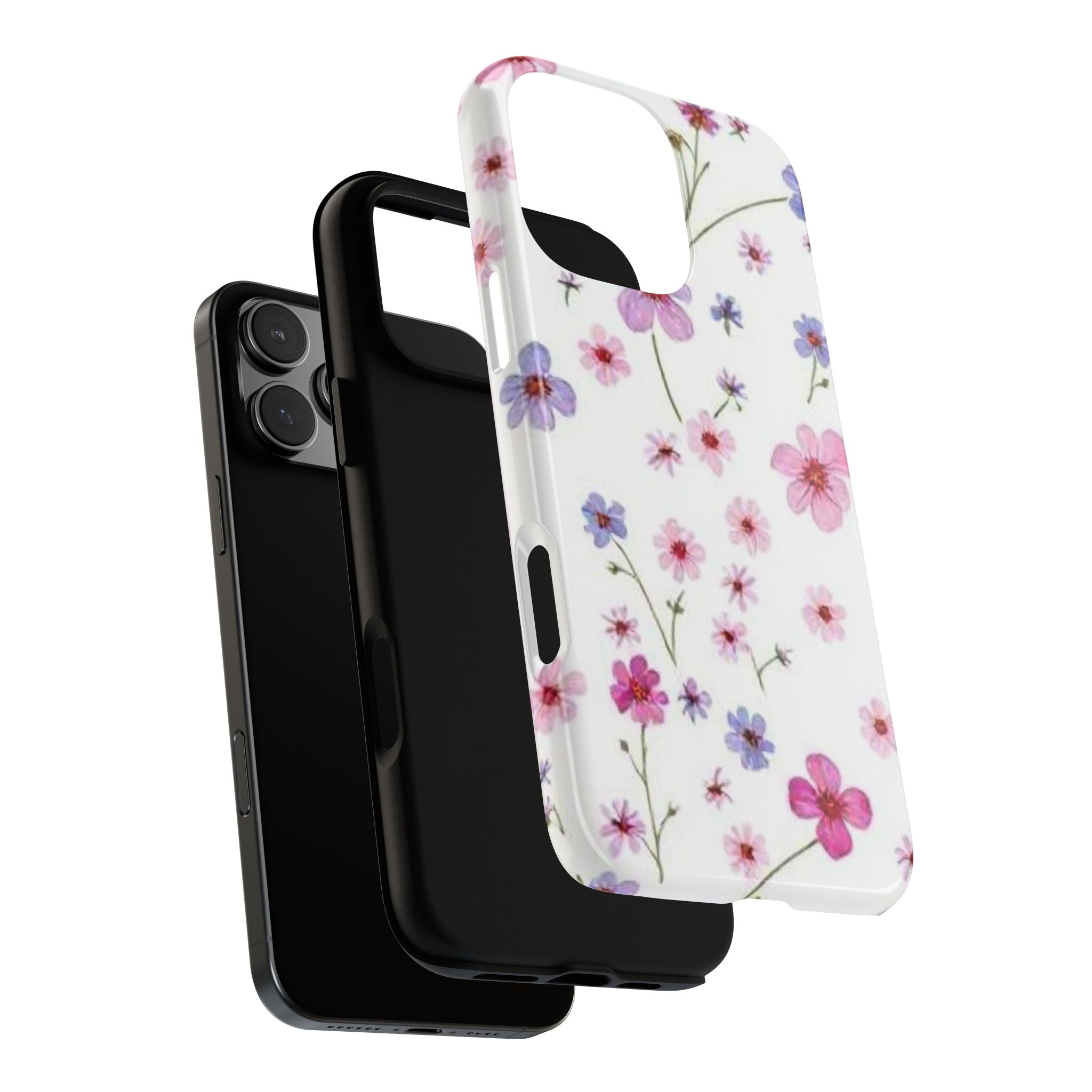 Floral Pink Wildflower Tough Phone Case for iPhone