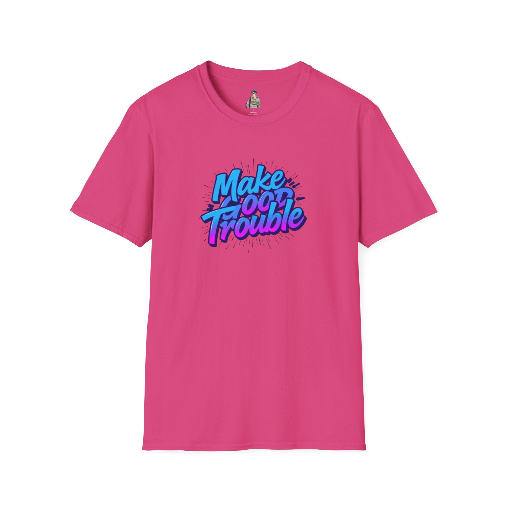 Make Good Trouble Blue Graphic Unisex T-Shirt - Fun & Bold Design for Everyday Wear