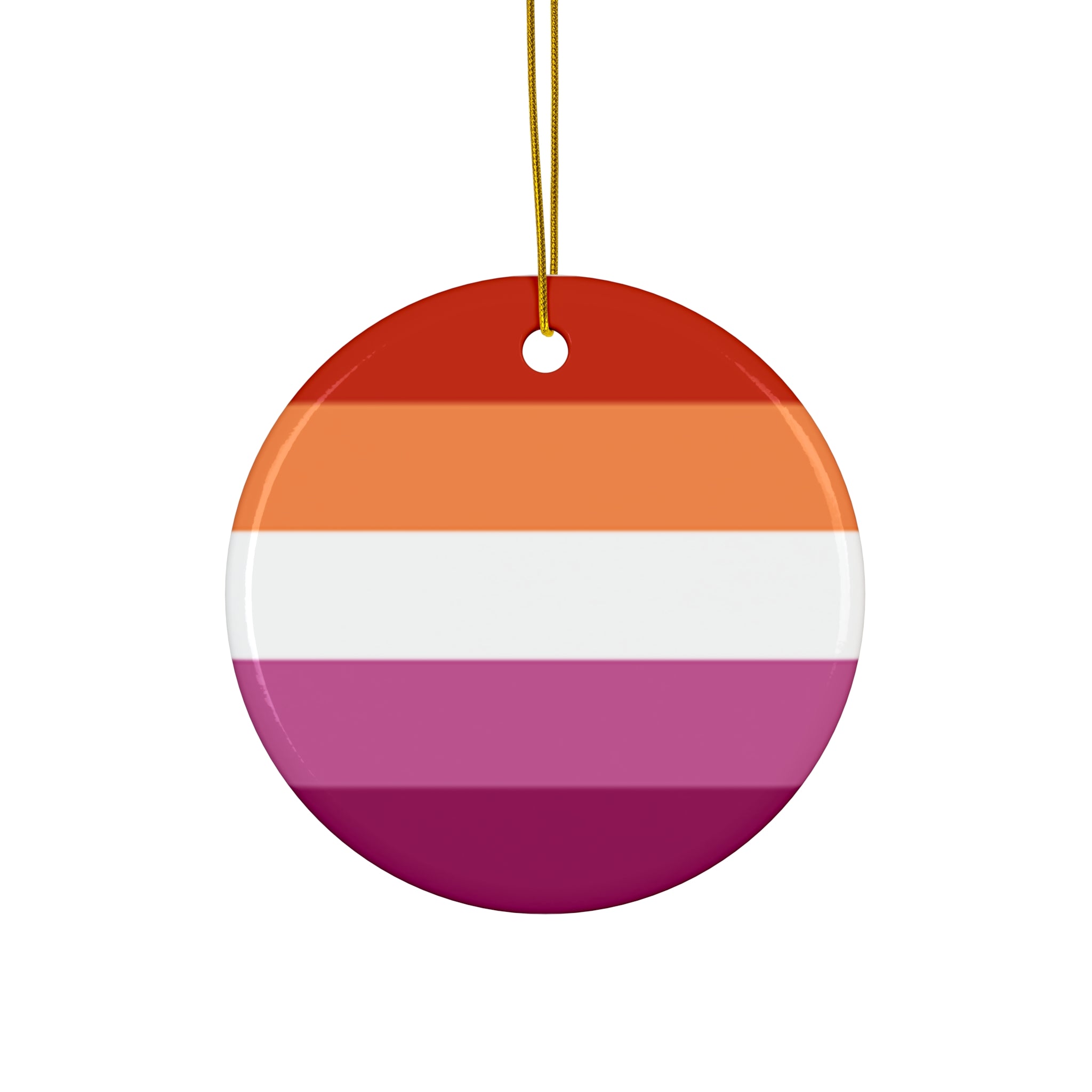 Lesbian Pride Ceramic Ornament - 4 Vibrant Shapes for Celebrations and Holidays