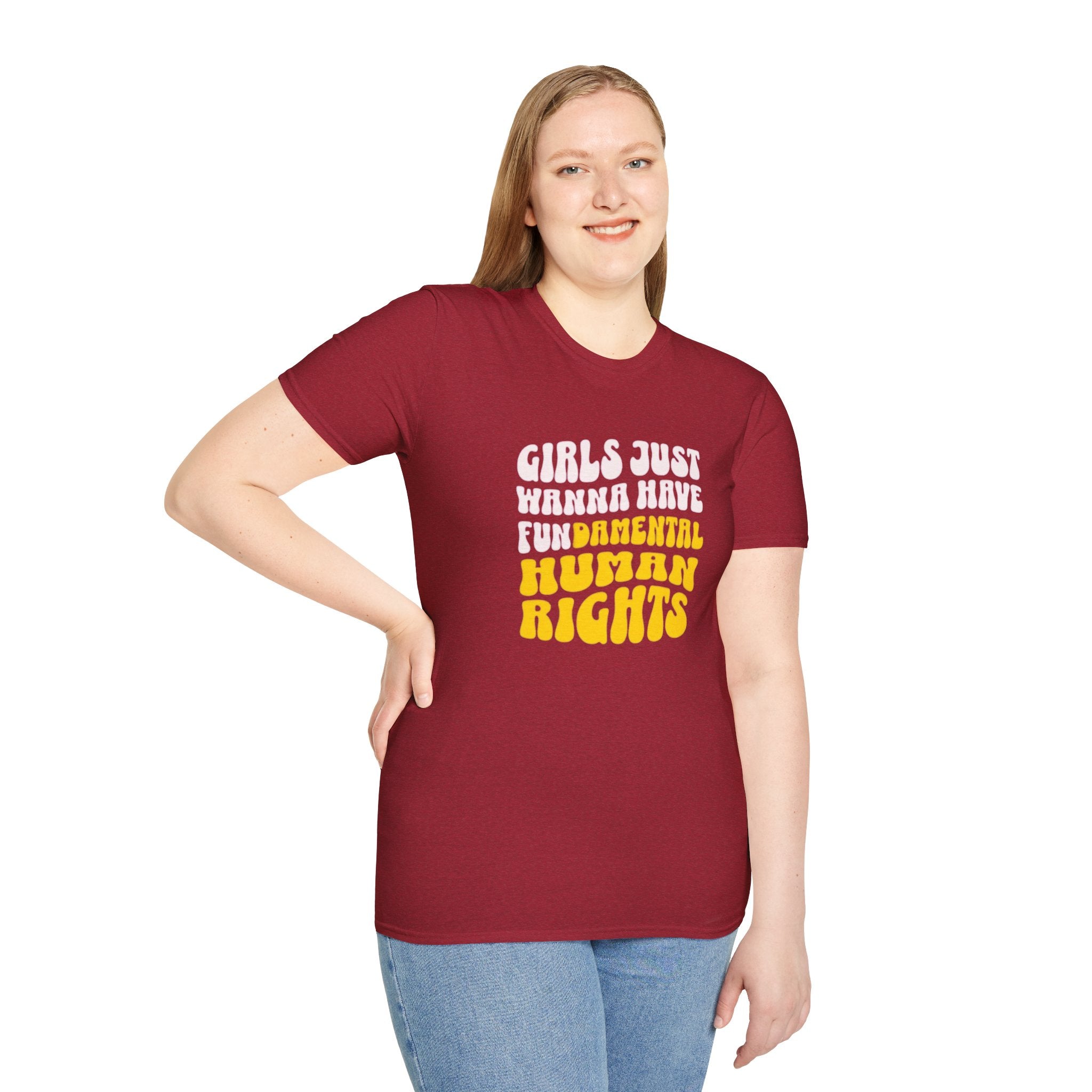 Girls Just Wanna Have Fundamental Human Rights Unisex Softstyle T-Shirt - EqualiTees.Me