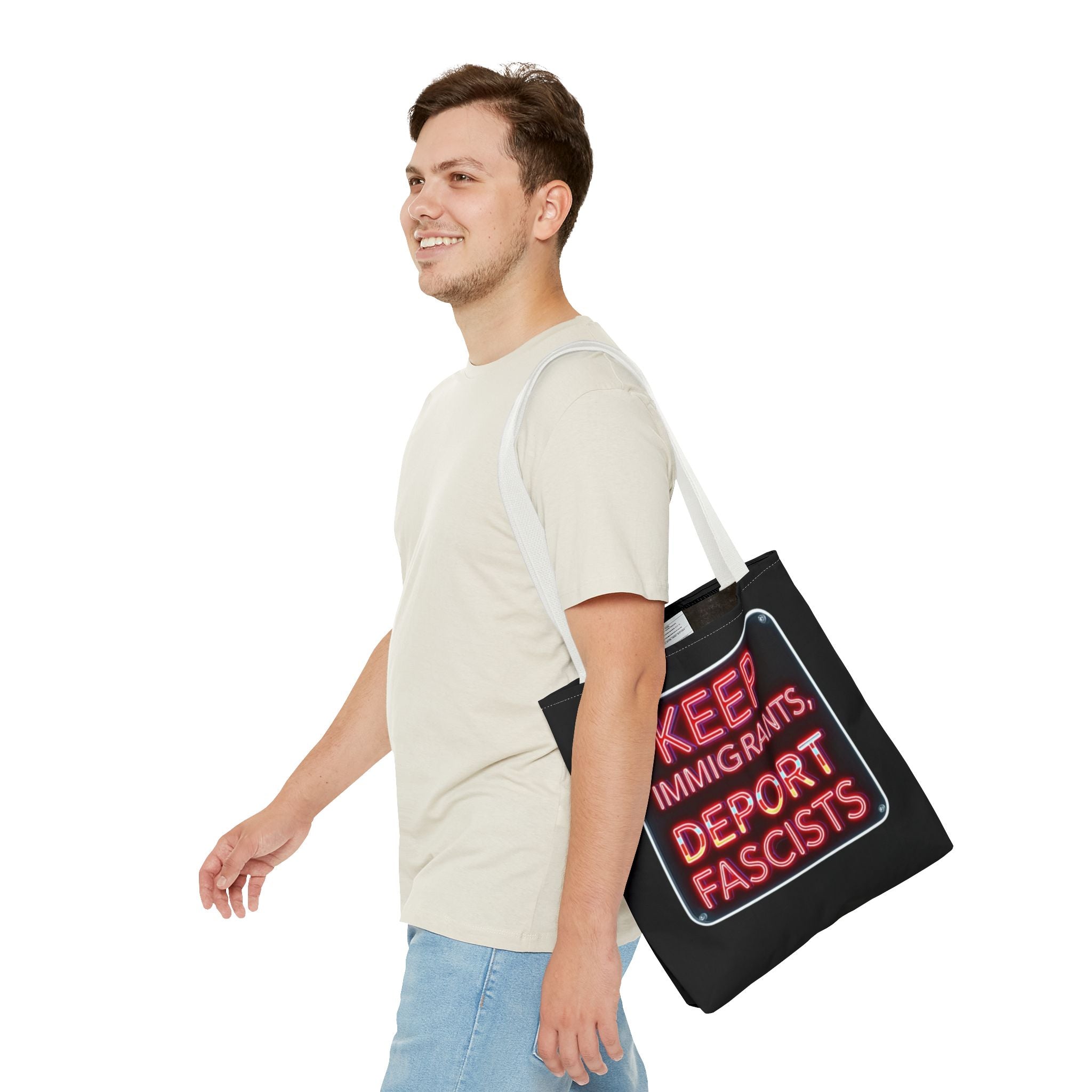 Keep Immigrants, Deport Fascists Tote Bag