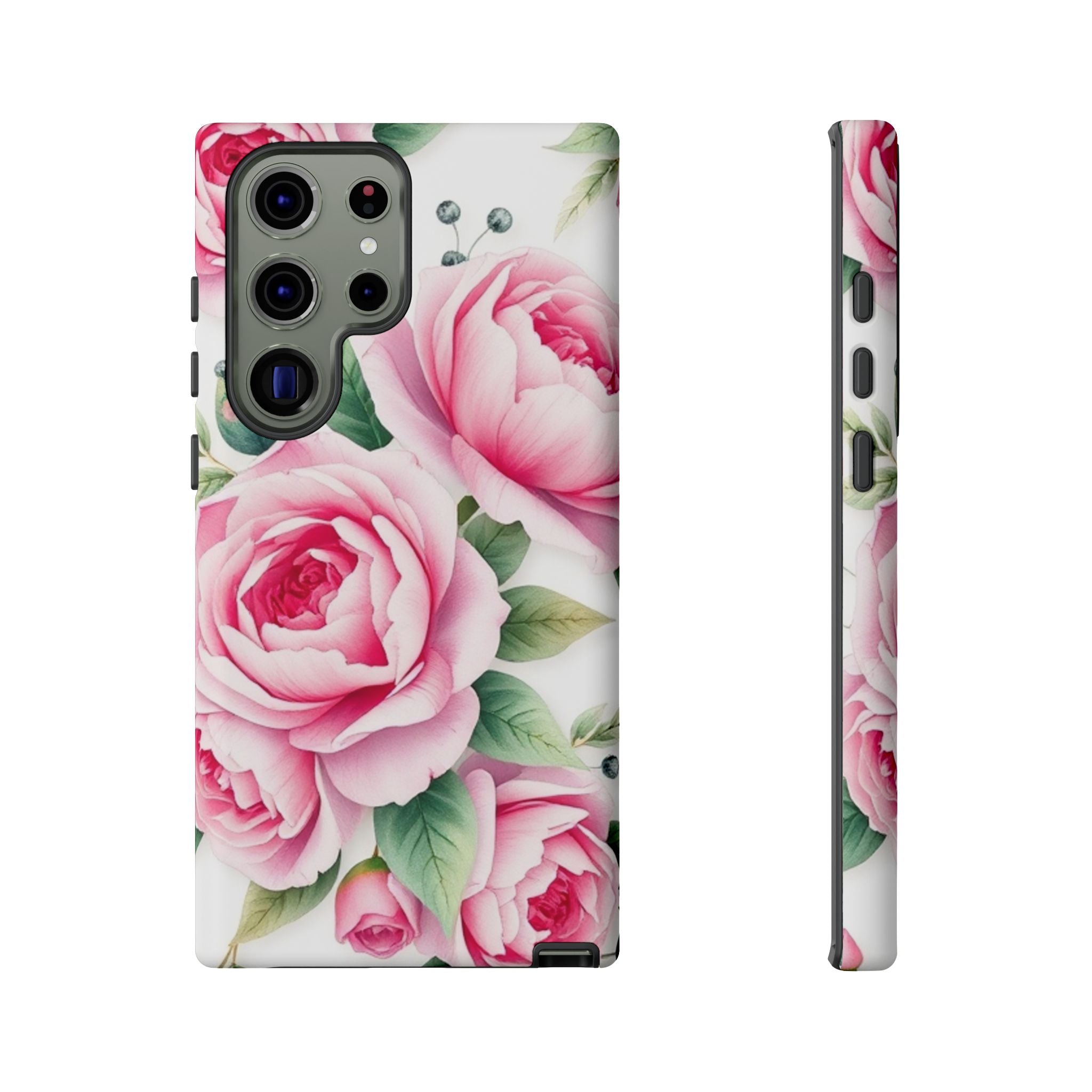 Android OR iPhone Compatible Cases - Pink Flower Design - Unique Tough Cases