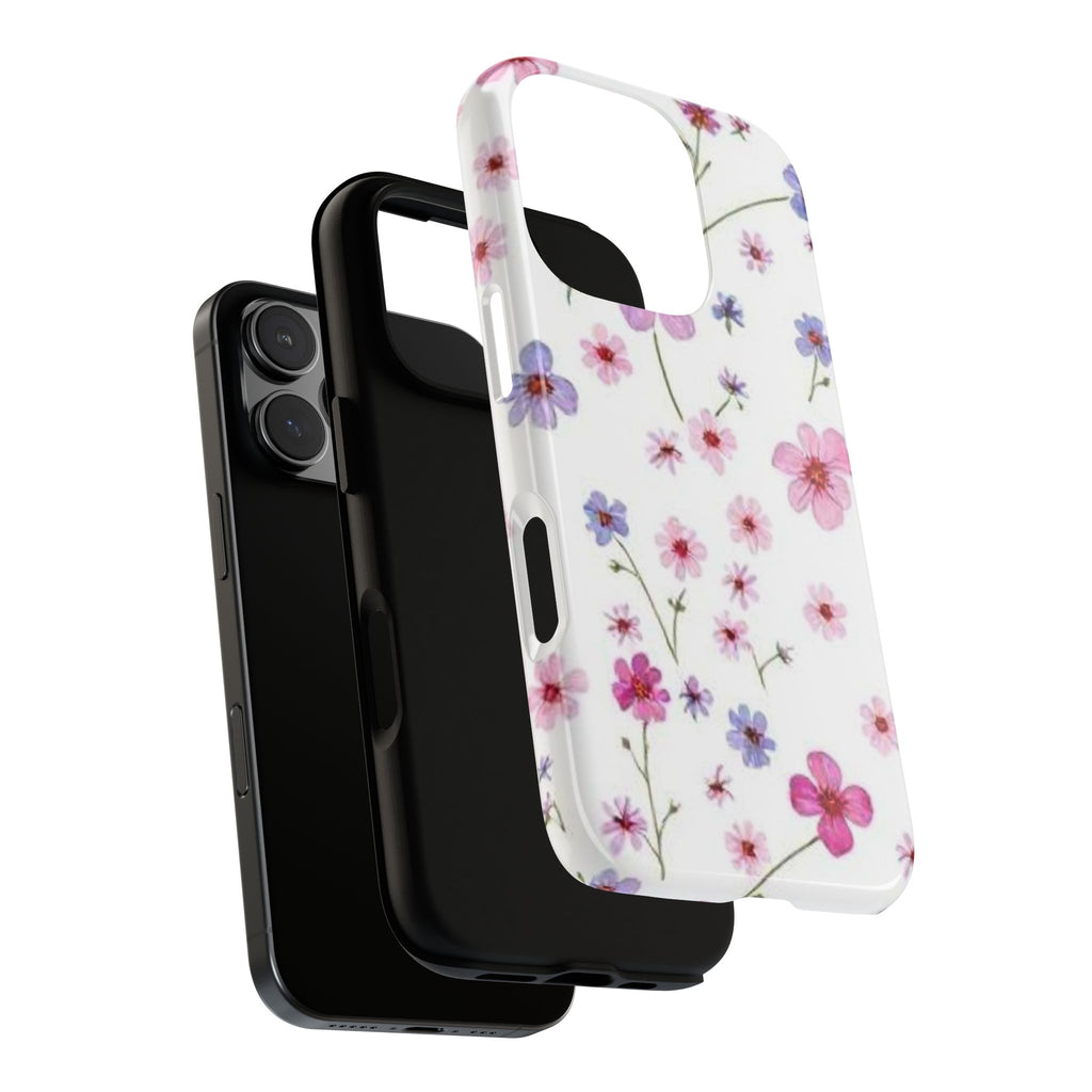 Floral Pink Wildflower Tough Phone Case for iPhone