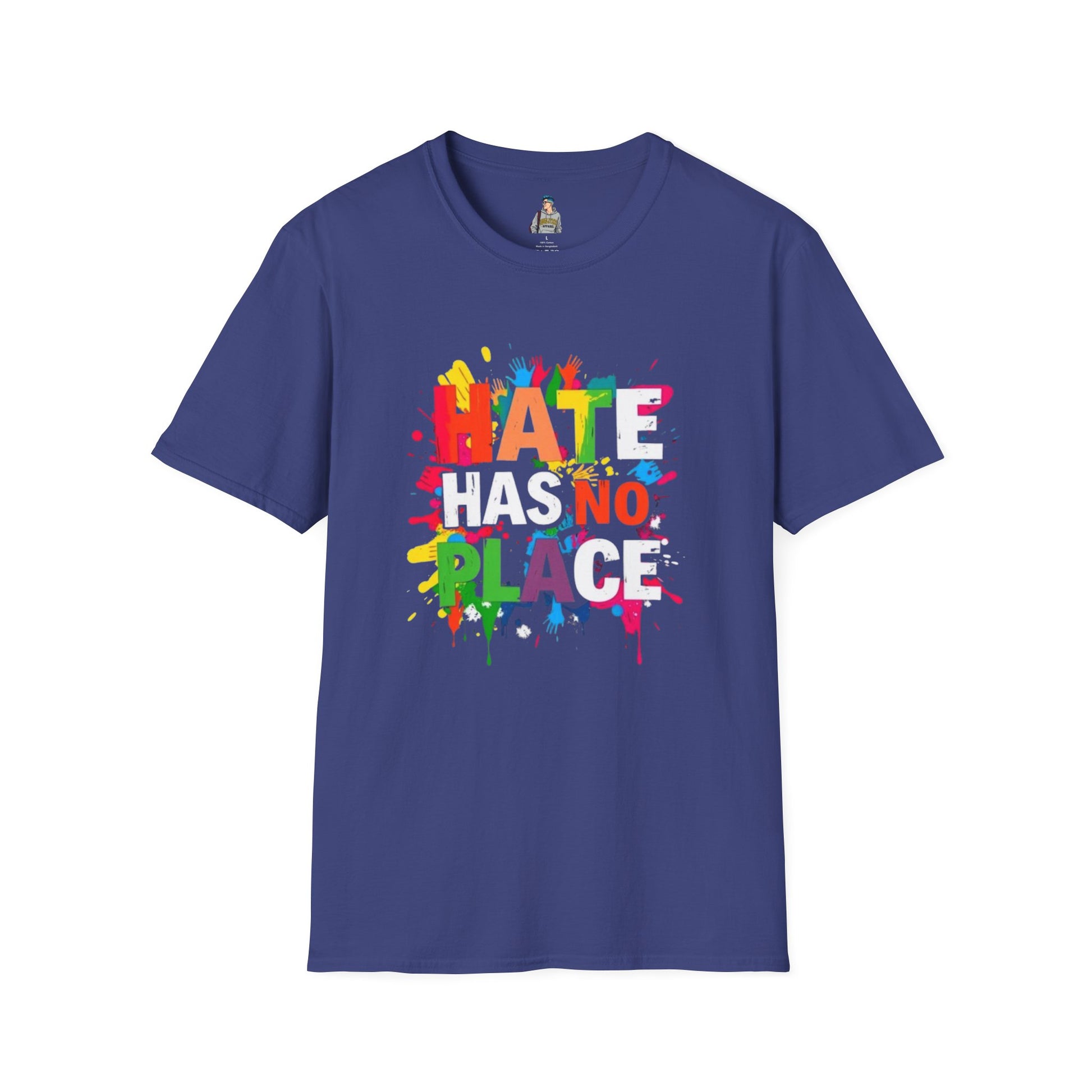 Unisex Softstyle T-Shirt - Hate Has No Place Colorful Graphic Tee