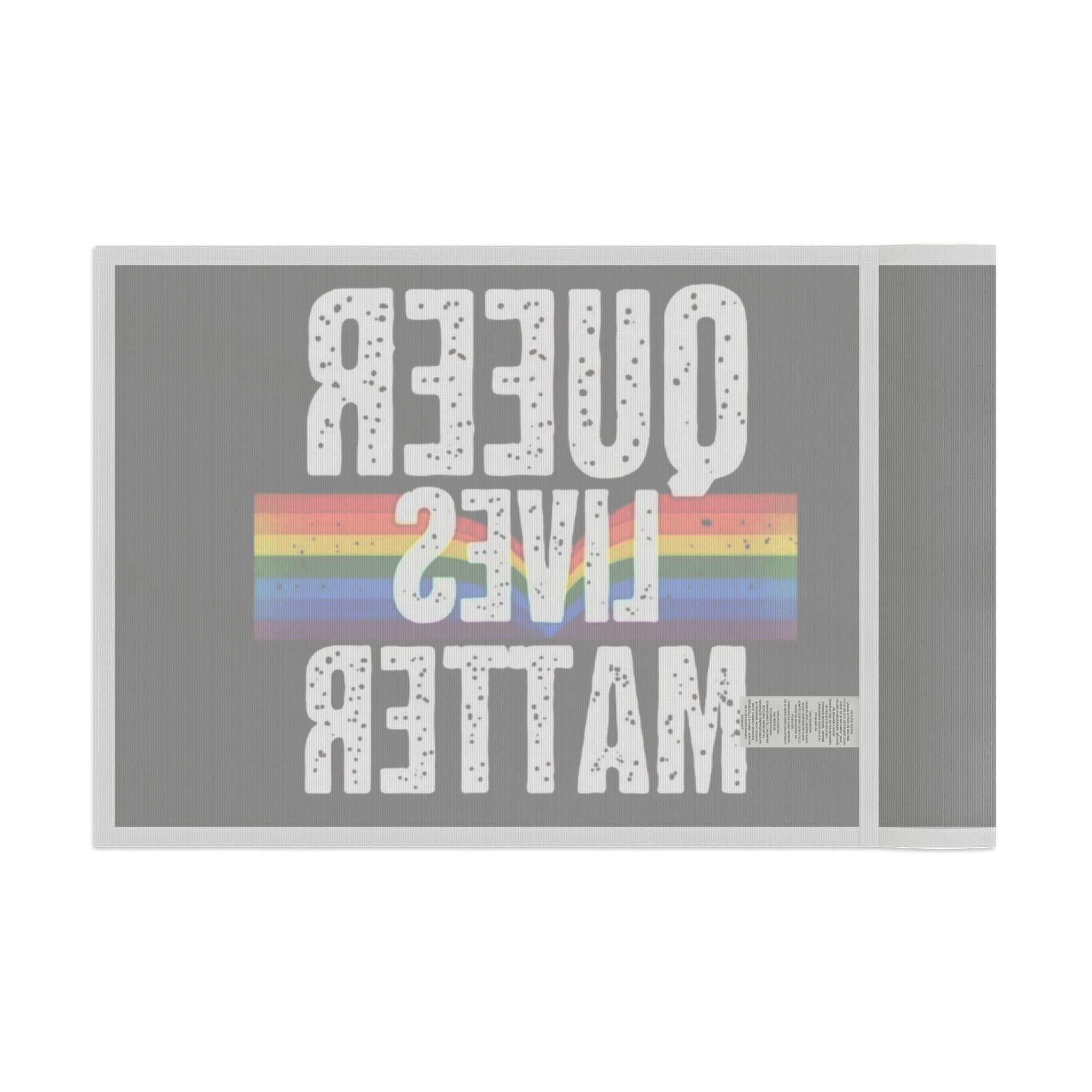 Queer Lives matter Flag - Aesthetic LGBTQ+ Banner for Celebration & Home Decor