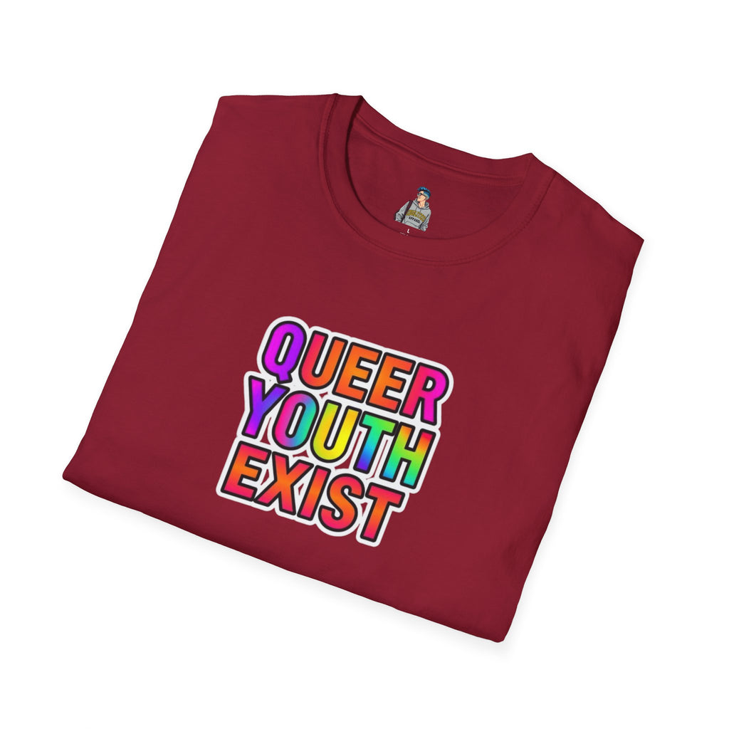 Queer Youth Exist T-Shirt | Unisex Softstyle Tee for Pride Events & Everyday Wear