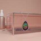 Oval Necklace Rainbow Mandala