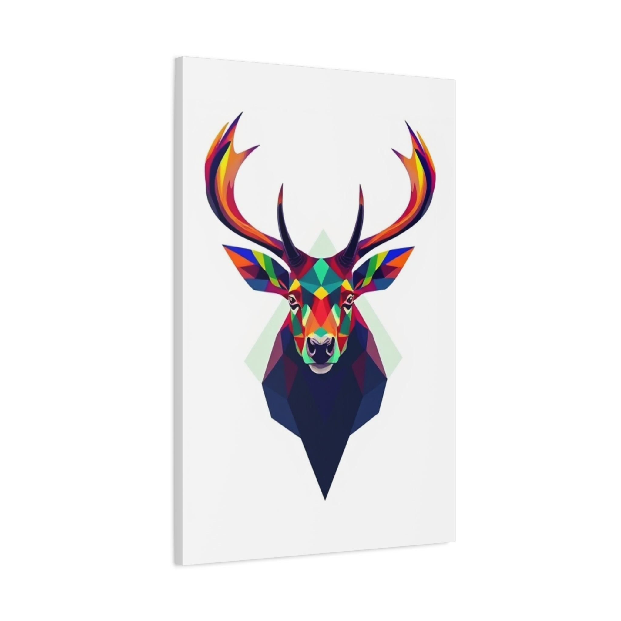 Colorful Elk Art Print - Modern Geometric Canvas Wall Decor