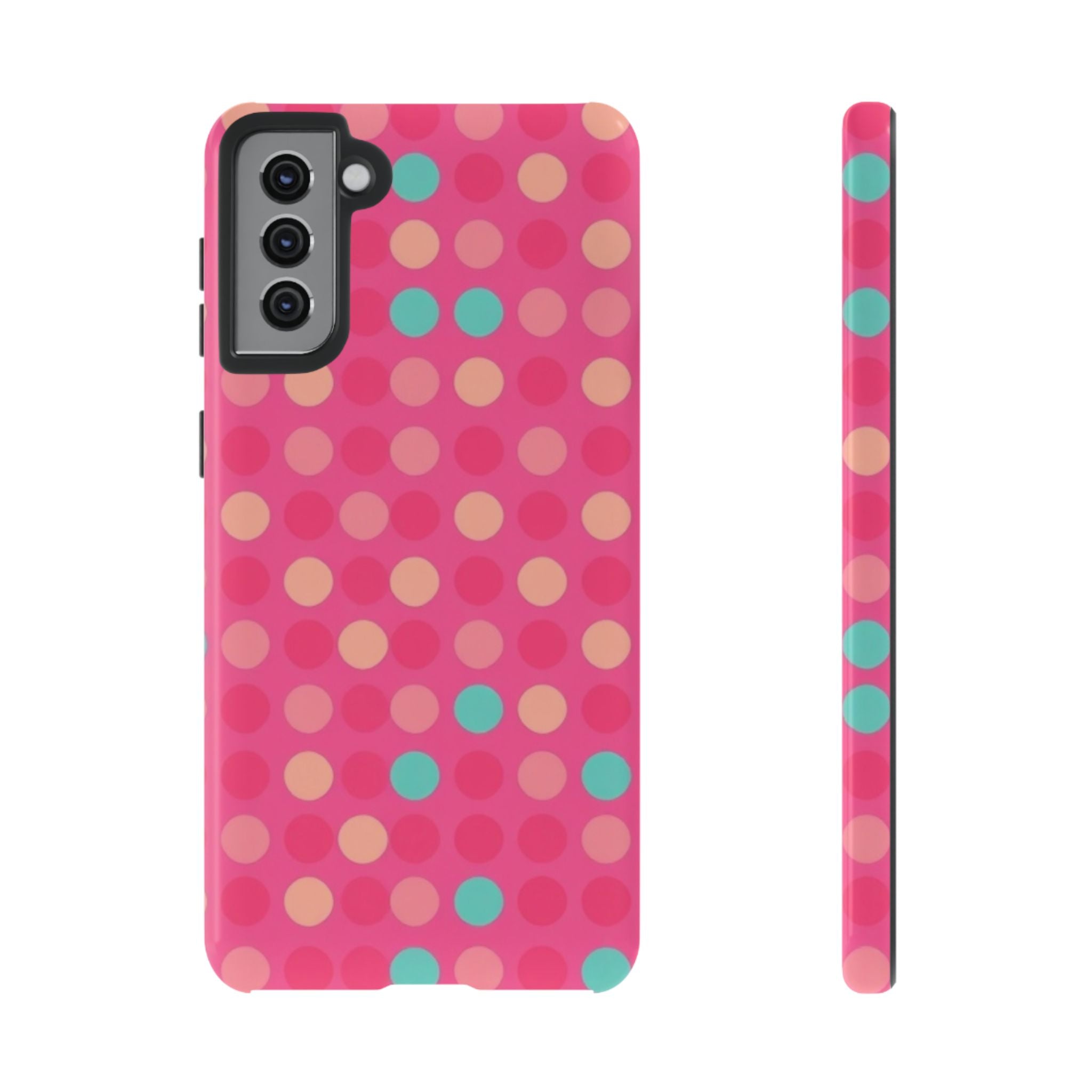 Android OR iPhone Protective Cases - Retro Polka Dots Pattern Tough Case