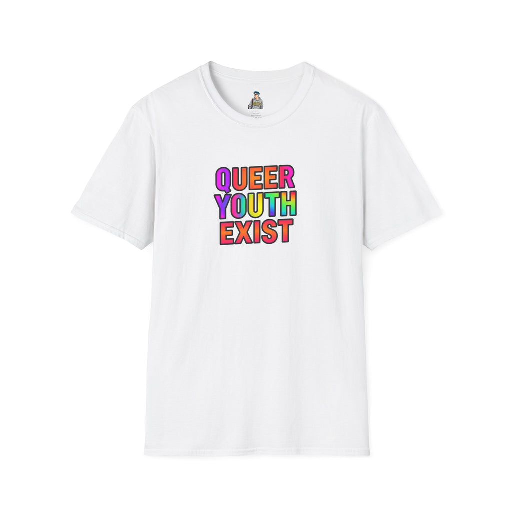 Queer Youth Exist T-Shirt | Unisex Softstyle Tee for Pride Events & Everyday Wear