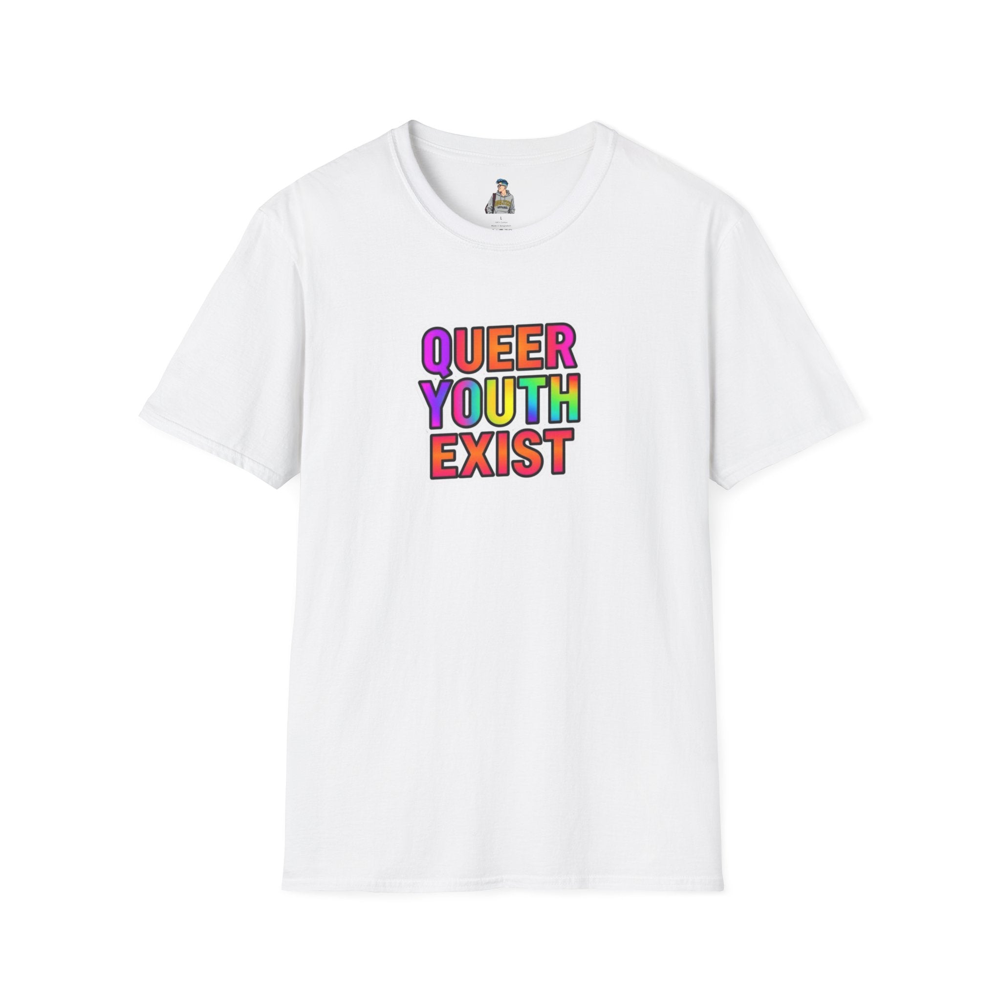 Queer Youth Exist T-Shirt | Unisex Softstyle Tee for Pride Events & Everyday Wear
