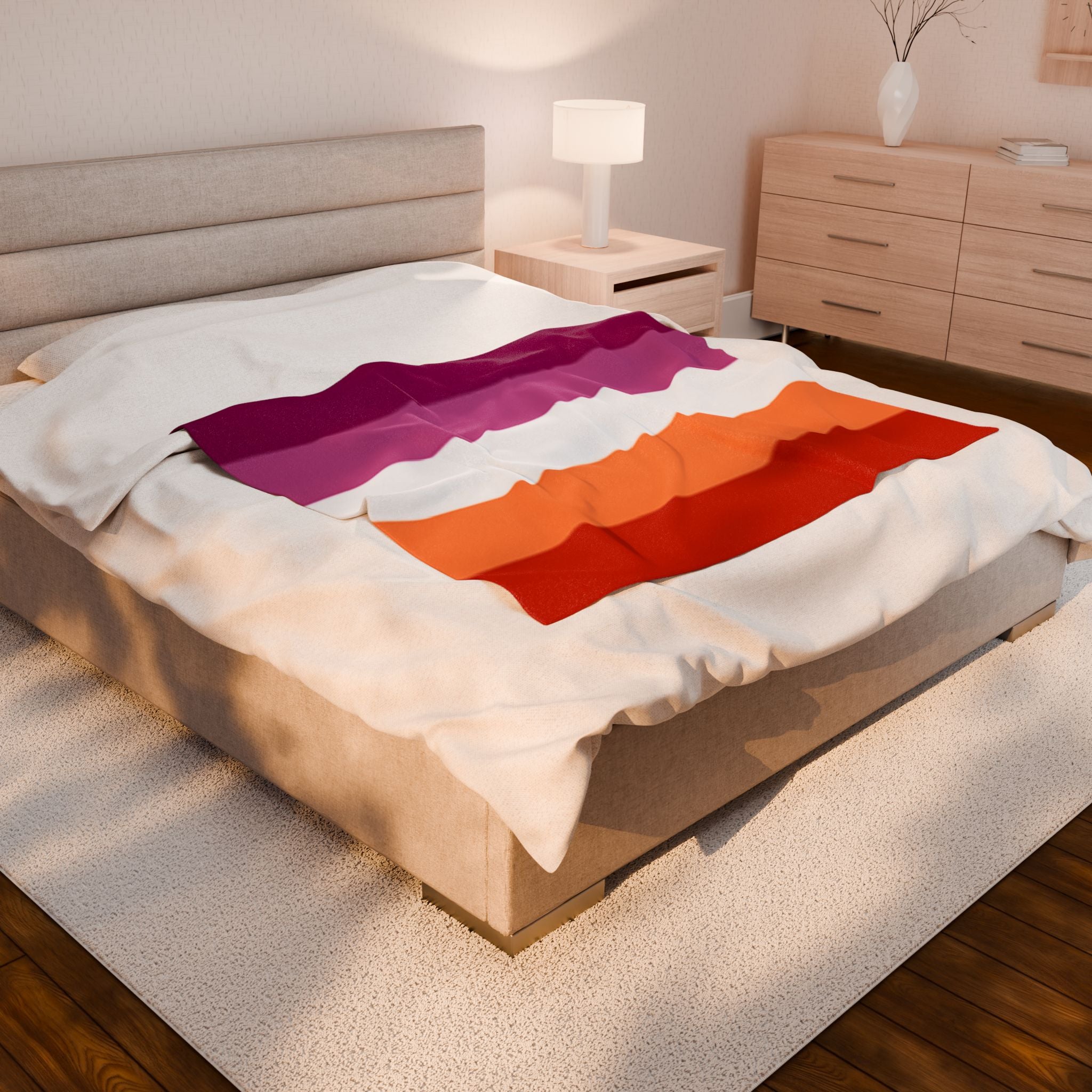 Lesbian Pride Flag - Vibrant Velveteen Plush Blanket