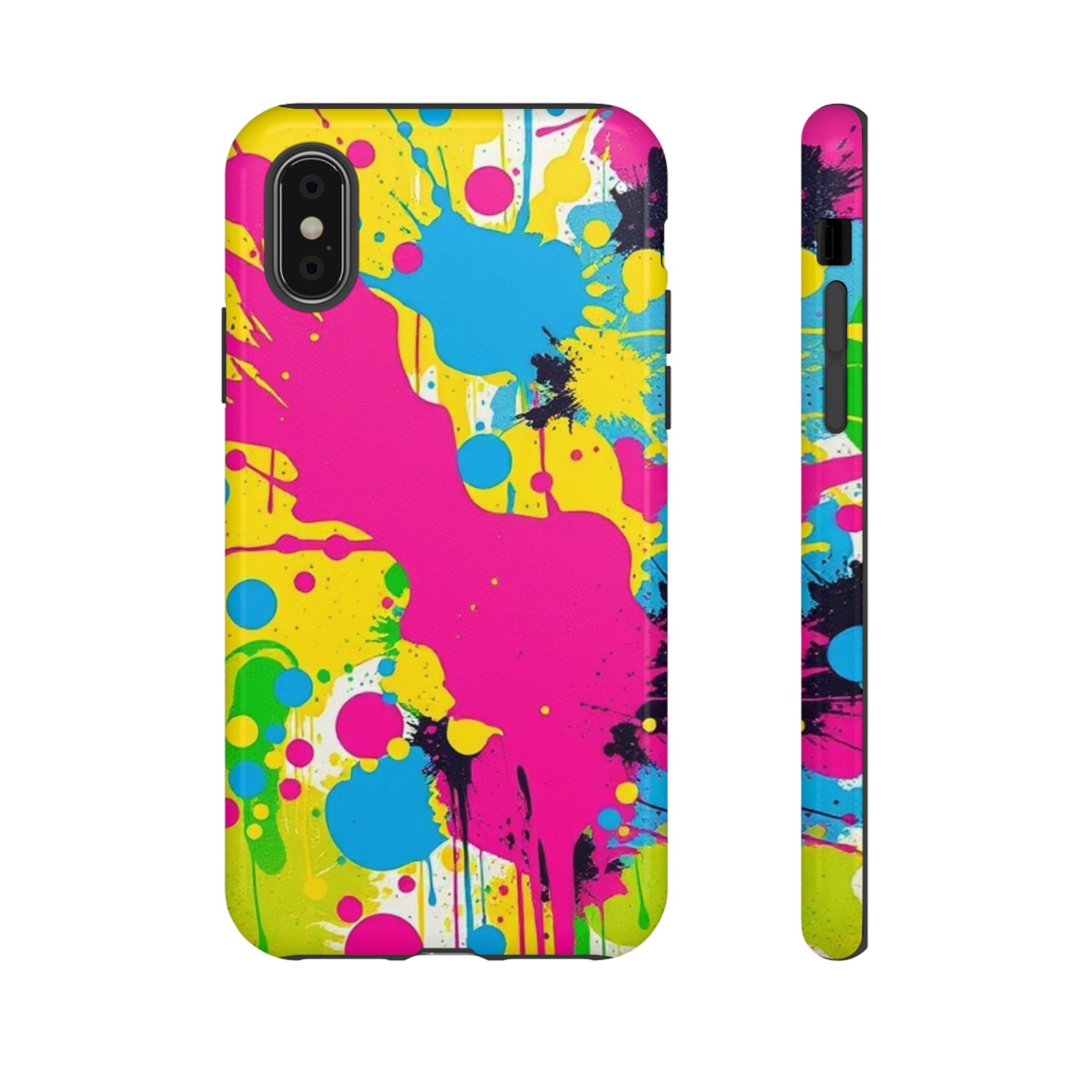 Android OR iPhone Compatible Cases - Crazy Retro Color Splash Design - Unique Tough Cases