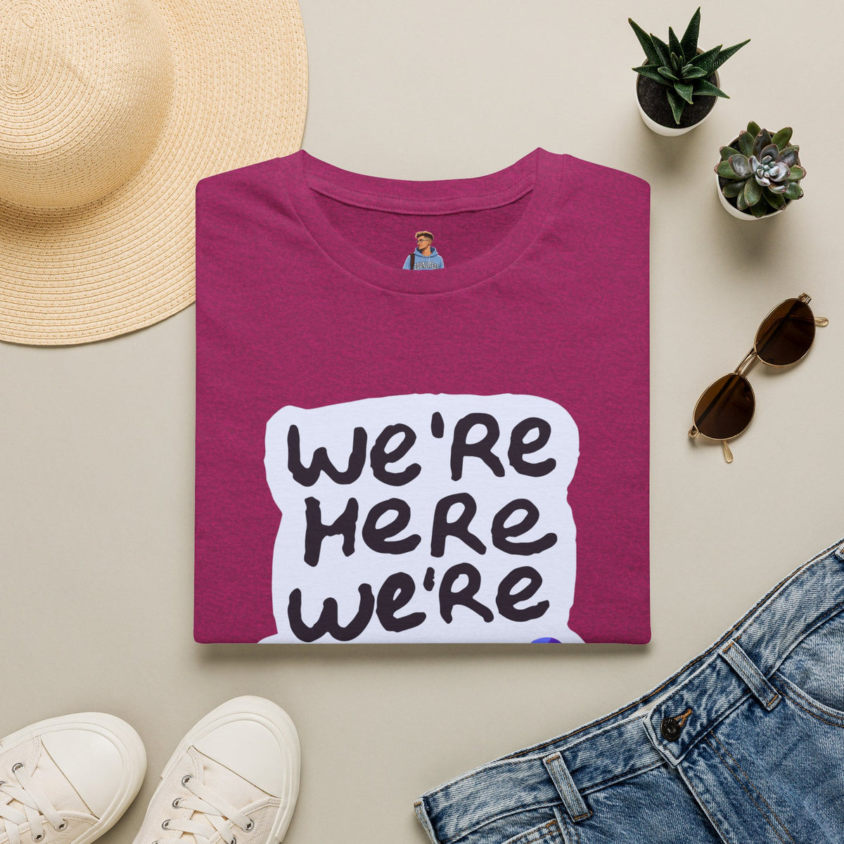 We’re Here We’re Queer Pride Tree Las Vegas T-Shirt