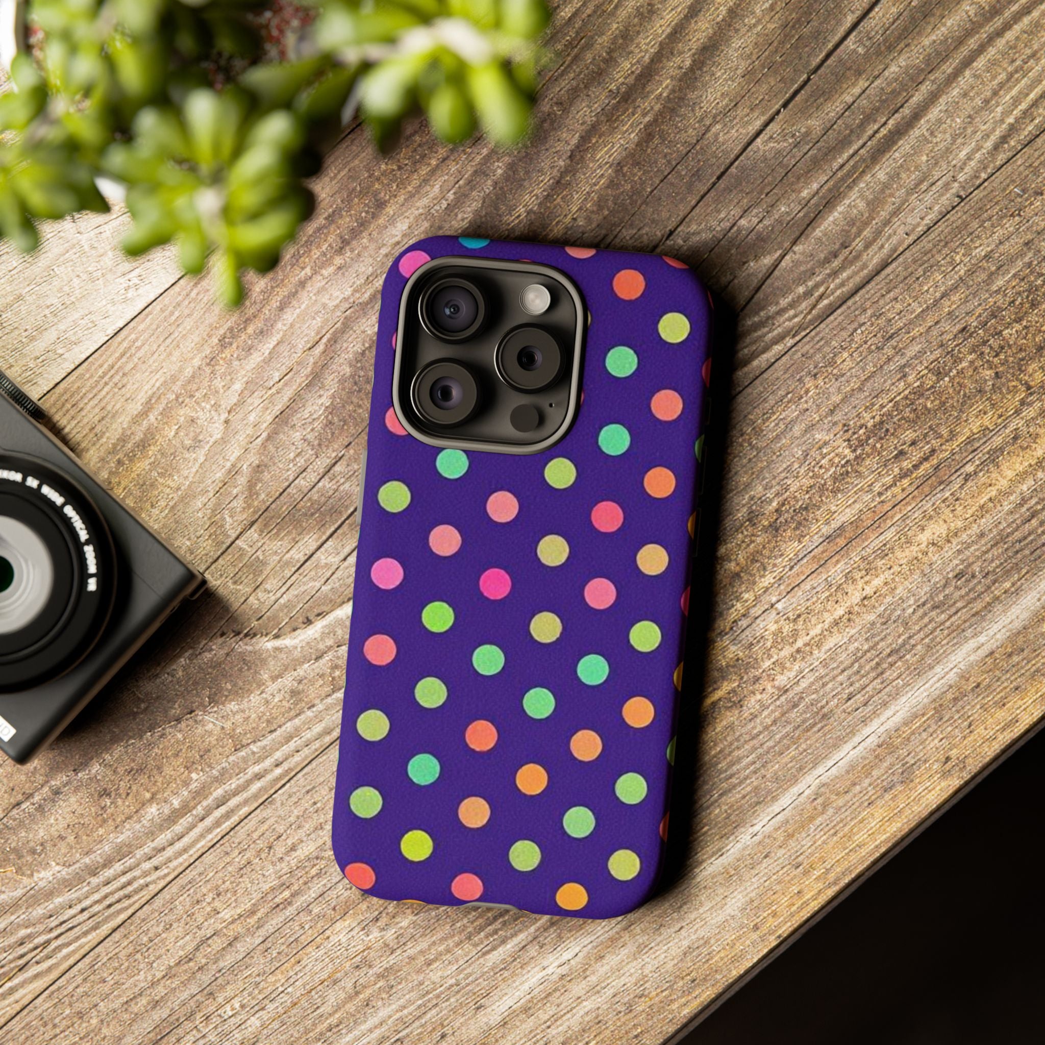 Colorful Polka Dot Tough Phone Case for iPhone