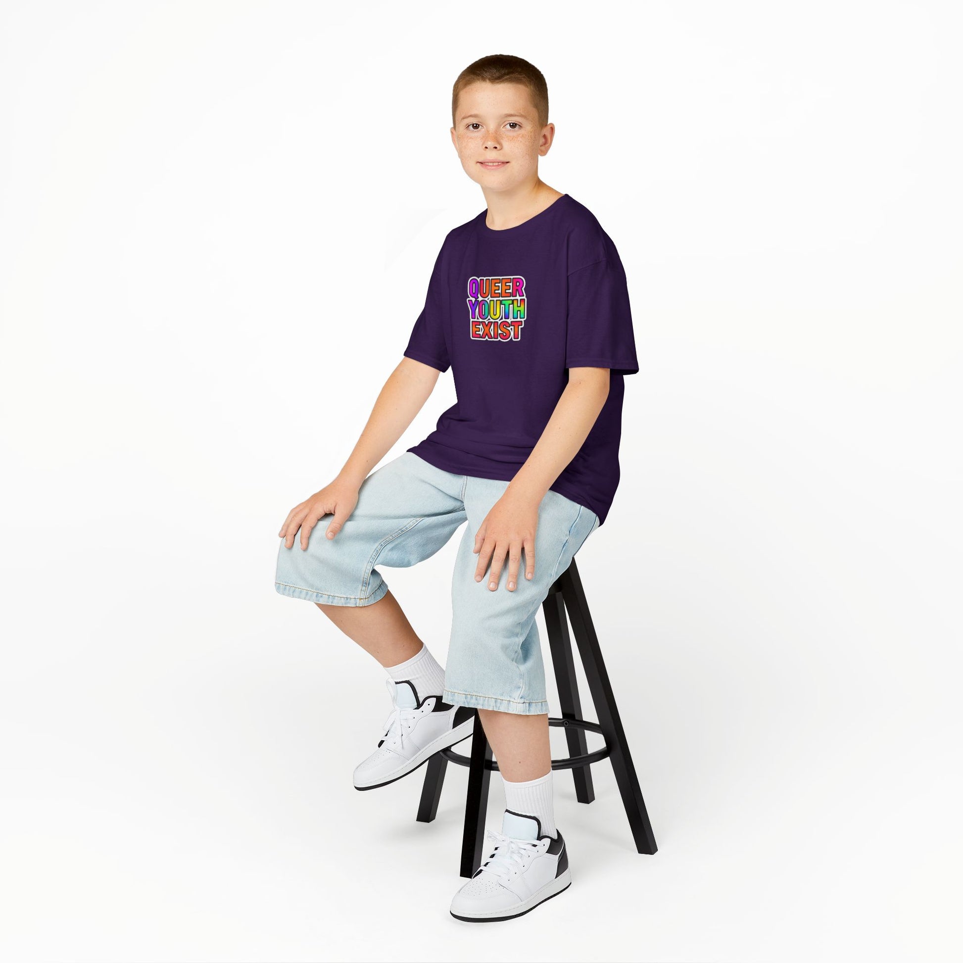 QUEER YOUTH EXIST Kids Heavy Cotton™ Tee - Pride Shirt for Children