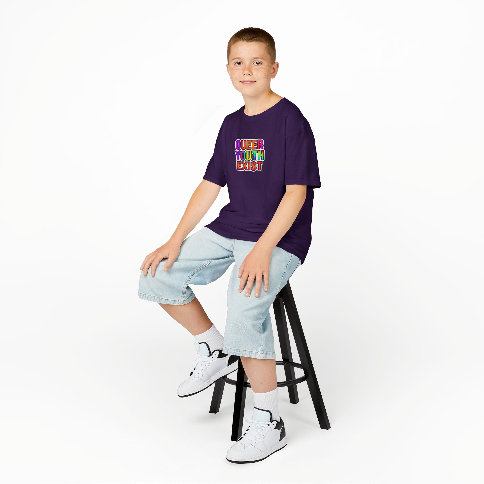 QUEER YOUTH EXIST Kids Heavy Cotton™ Tee - Pride Shirt for Children