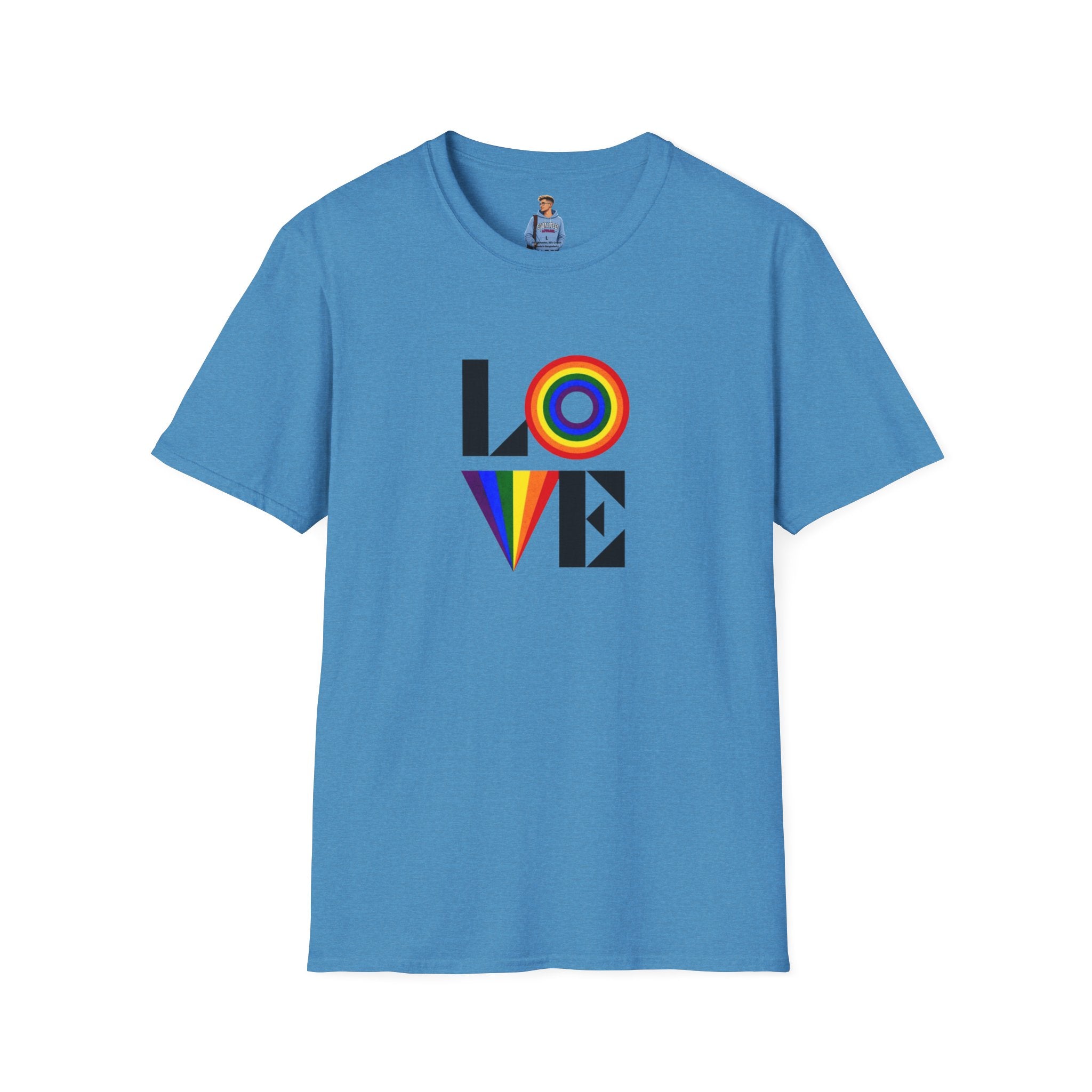 Vibrant LOVE Design for Pride Unisex Softstyle T-Shirt