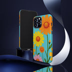 Floral Tough Phone Case for iPhone — Bright Daisy Garden Protective Cover