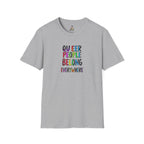 Queer Pride Unisex Softstyle T-Shirt - "Queer People Belong Everywhere"