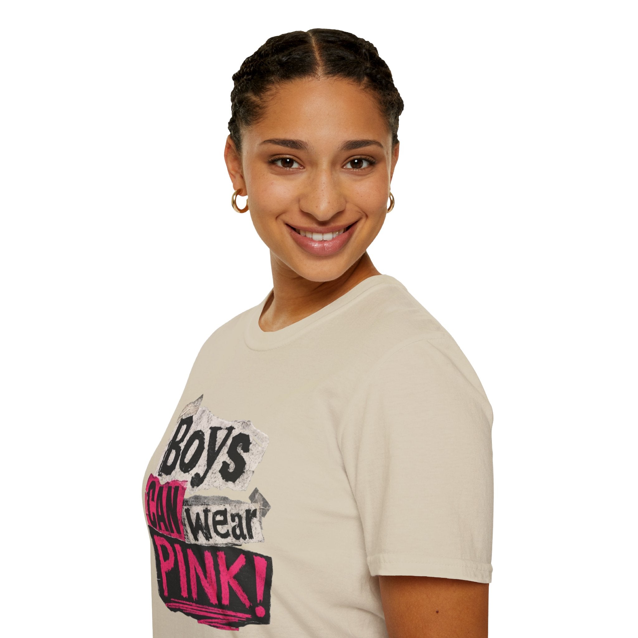 Boys Can Wear Pink T-Shirt — Bold Retro Feminist Graphic Tee